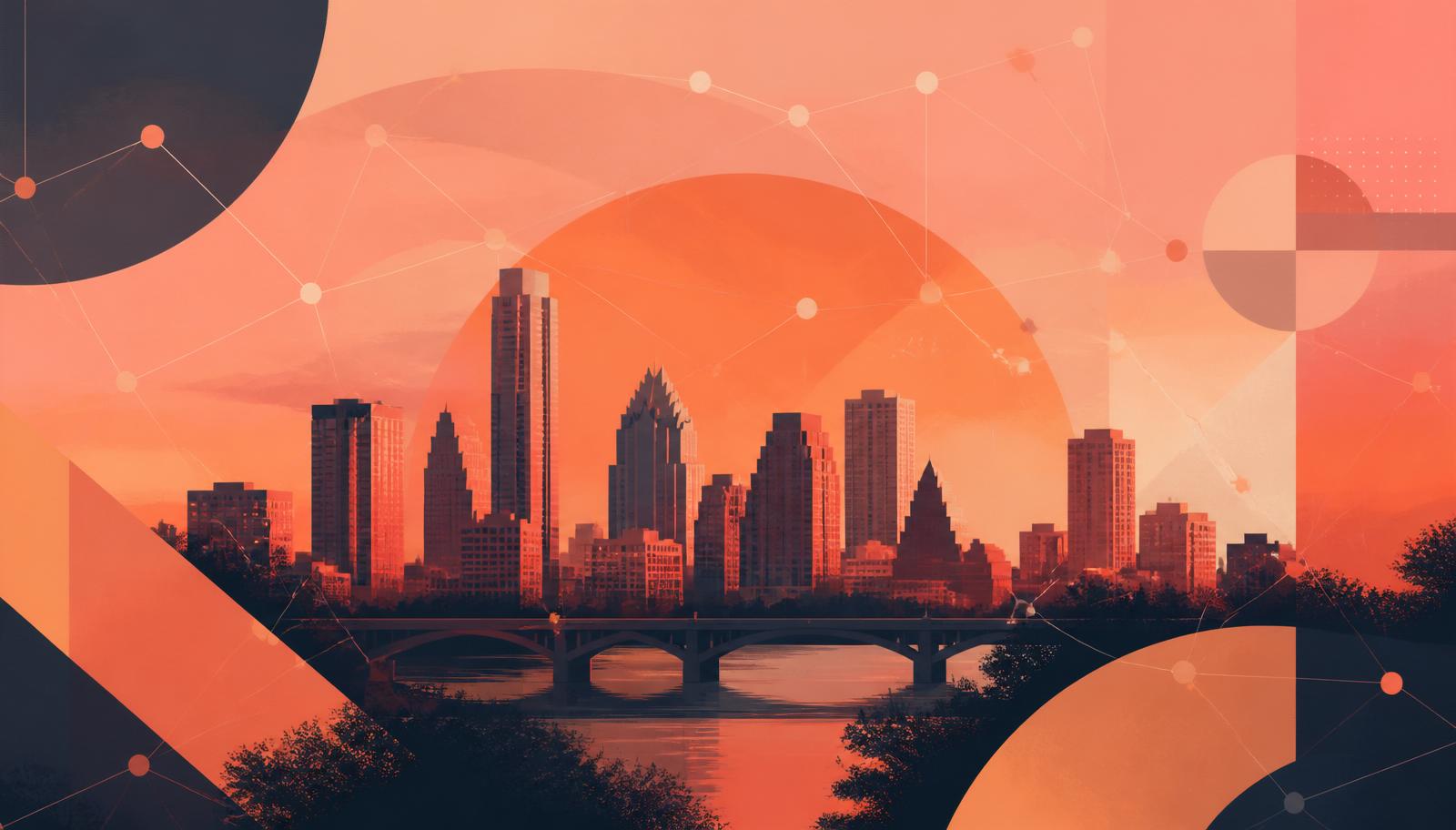 Austin skyline at sunset representing the ATX Marketing Innovators community